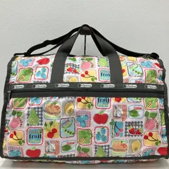 6619　LeSportsac　レスポートサック　2way　ボストンバッグ　旅行用バッグ　トラベルバッグ　ショルダーバッグ　大容量　大きめ　レディース　果物　フルーツ　野菜　ベジタブル　ピンク　グレー　軽量