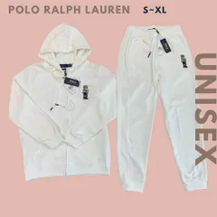 POLO Ralph Lauren ポロベア ジップアップパーカー+スウェットパンツ メンズ レディース ユニセックス ロングパンツ セットアップ 上下セット トレーナー スウェットパーカー 長袖 ホワイト スエット