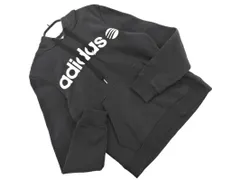 adidas アディダス 裏起毛 プリント プルオーバー パーカー sizeM/黒 ◇■ メンズ
