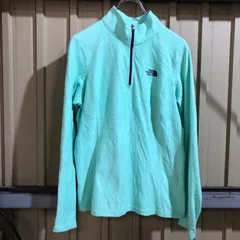 979 THE NORTH FACE ハーフジップ フリース トレーナー ミントグリーン M ザ・ノースフェイス ワンポイント 刺繍ロゴ アウトドア 古着卸 アメリカ仕入