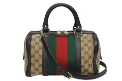 GUCCI グッチ ミニボストンバッグ ハンドバッグ シェリーライン 269876 502752 GGキャンバス ベージュ ゴールド金具 美品 中古 4b009536