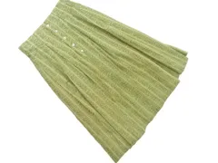 J.PRESS ジェイプレス 花柄 ストライプ フレア スカート size9/緑 ■■ レディース