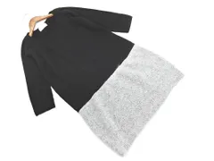 UNTITLED アンタイトル ウール混 切替 ニット ワンピース size3/黒ｘグレー ◇■ レディース
