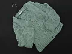 mysty woman ミスティウーマン 透かし編みニット カーディガン sizeF/ミント ◇■ レディース