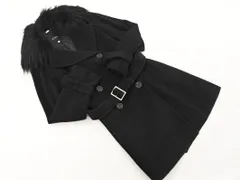 BOSCH ボッシュ アンゴラ混 ファー ダブル コート size38/黒 ◇■ レディース