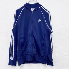 古着 used　adidas　アディダス　ATPタイプ　トラックジャケット/ジャージ　トレフォイルロゴ　紺　ネイビー　Mサイズ