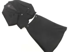 23区 ウール100% セットアップ ジャケット スカート スーツ size上34 下30/黒 ◇■ レディース