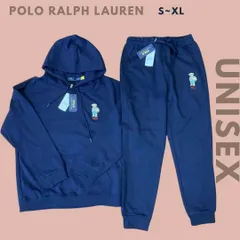 POLO Ralph Lauren ポロベア フーディー フードパーカー+スウェットパンツ メンズ レディース ユニセックス パンツ セットアップ 上下セット トレーナー スウェットシャツ 長袖 ブルー スエット