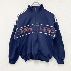 古着 used　80s～　adidas　アディダス　トラックジャケット/ジャージ　トレフォイルロゴ　ヴィンテージ　紺　ネイビー　140サイズ