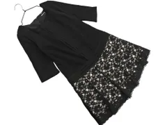 QUEENS COURT クイーンズコート ウール混 レース ワンピース size1/黒 ◇■ レディース