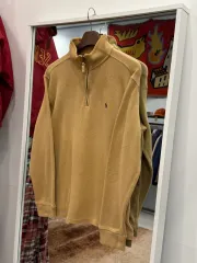 Polo RL ポロラルフローレン ハーフネック 쿼터ジップアップニット (beige)