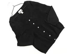 KUMIKYOKU 組曲 ウール100% シャーリング カーディガン size2/黒 ◇■ レディース