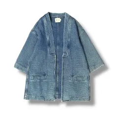 MIH ノーカラー 7分丈 ツーポケット デニムジャケット XS