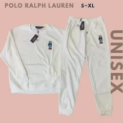 POLO Ralph Lauren ラルフローレン ポロベア プルオーバーパーカー+スウェットパンツ セットアップ 上下セット トレーナー スウェットシャツ 長袖 ホワイト 白シャツ スエット