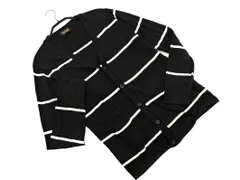 nano universe ナノユニバース Vネック ボーダー ニット カーディガン sizeS/黒 ◇■ メンズ