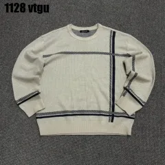 マインドブリッジ アイボリー チェック パータン ニット 105 1128