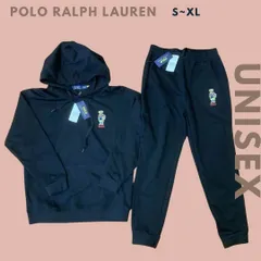 POLO Ralph Lauren ラルフローレン ポロベア フーディー フードパーカー+スウェットパンツ メンズ レディース ユニセックス セットアップ 上下セット トレーナー スウェットシャツ 長袖 黒 ブラック スエット