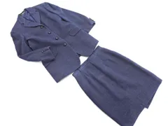 NEWYORKER ニューヨーカー ウール混 セットアップ ジャケット スカート スーツ sizeジャケット9AR スカート63 90/紺 ◇■ レディース