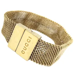 グッチ GUCCI ロゴ メッシュ 編み込み ブレスレット ITALY【中古】