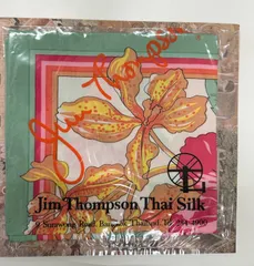 【希少品】 JimThompson　ジムトンプソン タイシルク 大判スカーフ 花柄 　新品未使用品