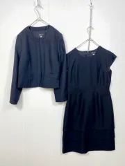 美品 AddRouge アッドルージュ スーツ レディース ジャケット ワンピース セレモニースーツ フォーマル セットアップ size13AR/紺 ■■レディース