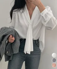 ボウタイブラウス オフィスカジュアル秋服