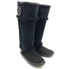 トリーバーチ Tory Burch ロング ブーツ ムートン ブラック 24cm【中古】
