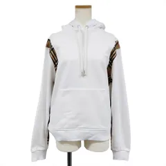 バーバリー BURBERRY ヴィンテージチェックパネル フーディ パーカー コットン 8032129 ホワイト スウェット ノバチェック【中古】