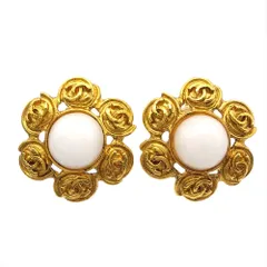 シャネル CHANEL イヤリング メタルg 94P ゴールド ココマーク フェイクパール ヴィンテージ レディース【中古】