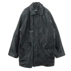 DURANTE デュランテ 長袖 レザージャケット L ブラック 羊革 メンズ 古着