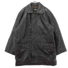 DURANTE デュランテ 長袖 レザージャケット M ブラウン メンズ 古着