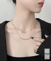 2連チェーンネックレス レディース 上品