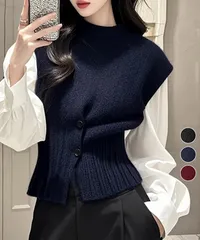 ニットベスト フロントボタン ニットジレ