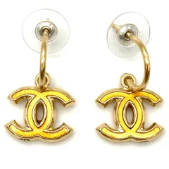 シャネル CHANEL ココマーク ピアス メタル レジン 11C ゴールド スイング【中古】