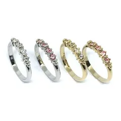 日本製 ４石爪止めリング ４タイプ展開 高品質クリスタル使用 BR 3875