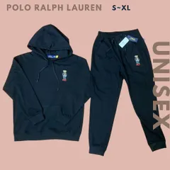 POLO Ralph Lauren ラルフローレン ポロベア フーディー フードパーカー+スウェットパンツ メンズ レディース ユニセックス パンツ セットアップ 上下セット トレーナー スウェットシャツ 長袖 黒 ブラック スエット