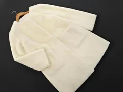 Apuweiser-riche アプワイザーリッシェ フェイクムートン リバーシブル ノーカラー コート size2/白 ◇■ レディース