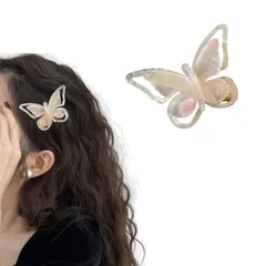 前髪 蝶 ヘアピン ヘアクリップ 髪留め 髪飾り グラデーション色 女性 ガールズ 和装 浴衣 和風 着物 ヘアアクセサリー プレゼント (べっ甲/桜 紫苑色)