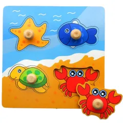 木製パズル 型はめパズル 赤ちゃん モンテッソーリ 知育玩具 1 2 3 歳幼児早期開発 形合わせ 形認識 色認知 色彩感覚 脳トレ おもちゃ 海洋生物/ウサギ/交通/プレゼントのパズル 男の子 女の子おもちゃ 誕生日プレゼント（交通）