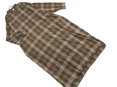 URBAN RESEARCH DOORS アーバンリサーチドアーズ チェック バンドカラー シャツ ワンピース sizeONE/茶 ◇■ レディース