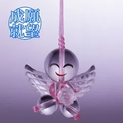 彡ハッピー天使の水晶ストラップ 彡 ハッピー 幸運カード付き