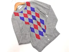 KUMIKYOKU 組曲 ウール混 アーガイル カーディガン sizeS2/グレー ◇■ レディース