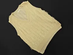 SM2 サマンサモスモス Vネック フリンジ ニット ベスト sizeF/黄 ◇■ レディース