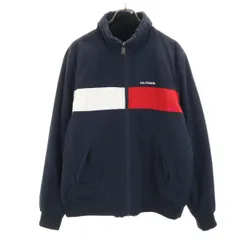 TOMMY HILFIGER トミーヒルフィガー ナイロンジャケット L ネイビー リバーシブル ボアジャケット メンズ 古着