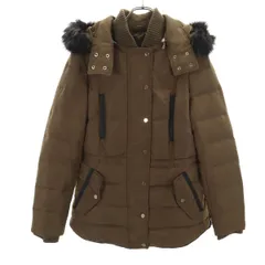 ZARA BASIC ザラベーシック フーディ ダウンジャケット M ブラウン レディース 古着