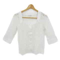 ナラカミーチェ カーディガン トップス 五分袖 総レース クリーニング済み レディース 3サイズ ホワイト NARACAMICIE 【中古】