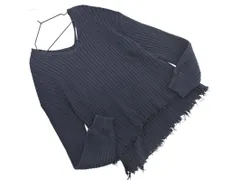 SEVENDAYS=SUNDAY セブンデイズサンデイ ダメージ加工 ニット セーター sizeF/紺 ◇■ レディース