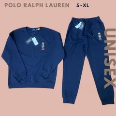 POLO Ralph Lauren ラルフローレン ポロベア プルオーバーパーカー+スウェットパンツ セットアップ 上下セット トレーナー スウェットシャツ 長袖 ネイビー スエット
