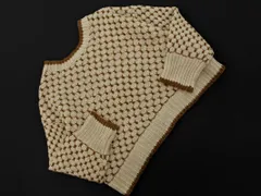 LOWRYS FARM ローリーズファーム 2WAY ボリュームスリーブ 総柄 ニット セーター sizeF/アイボリーx茶 ◇■ レディース