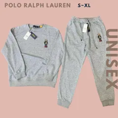 POLO Ralph Lauren ラルフローレン ポロベア プルオーバーパーカー+スウェットパンツ セットアップ 上下セット トレーナー スウェットシャツ 長袖 グレー スエット